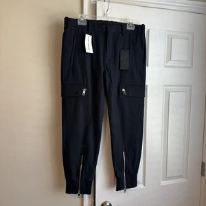 Neil Barrett Pants Mens 48 Navy Blue Skinny Fit Cargo Zipper Italian Designer - Picture 1 of 12