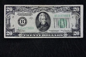 LATE FINISH BACK PLATE 204 $20 1934A FRN B11497395B series A, twenty $, New York - Picture 1 of 3