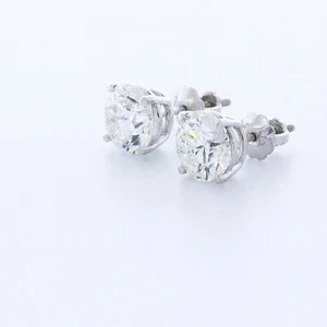 3 Carat G SI1 Round Brilliant Earth Mined Certified Diamonds 14k Gold Studs - Picture 1 of 2