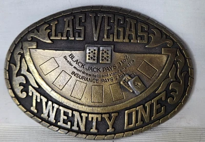Las Vegas 21 Black Jack Table Belt Buckle Pacific Brass & Buckle (No Belt Hook) - Image 1 of 4