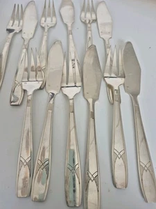 Christofle Art Deco Fischservice 24p Metall versilbert Modell Renoir 40gr Luxus - Bild 1 von 11