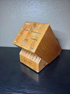 Cutco Cuchillo Bloque Soporte Madera 18 Ranuras Encimera Almacenamiento Organizador Hecho en EE. UU. Foto 1 de 4