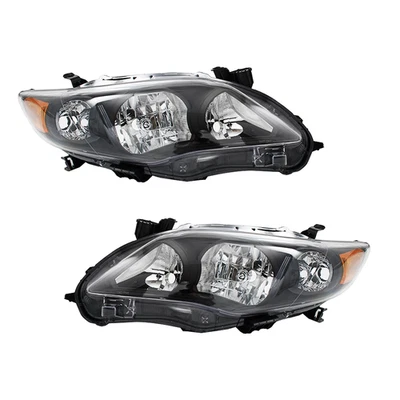 Headlights Pair Fit For Toyota Corolla S XRS 2011-2013 Black Headlamps LH RH Foto 1 de 4