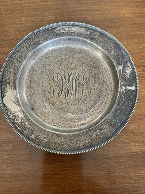 Plato Towle de plata esterlina con monograma 95 g o 3,4 oz chatarra de plata Foto 1 de 4