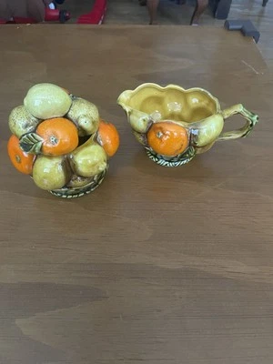 MCM Inarco Japón Naranja Especias Crema y Azúcar Cuenco Set Finales de los 60 Principios de los 70 Foto 1 de 4