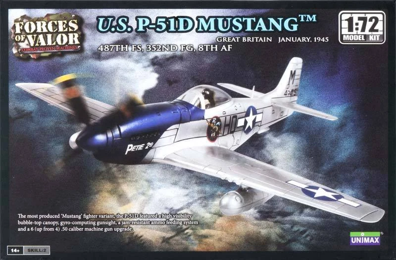 FORCES OF VALOR 1:72 KIT  AEREO DA MONTARE   U.S. P51 D MUSTANG   ART   87005  - Immagine 1 di 1