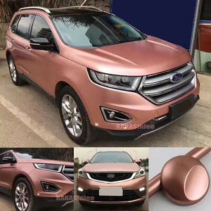 Rose Gold - Air Free Pearl Metal Satin Chrome Vinyl Wrap Car SUV Hood Sticker US - Picture 1 of 5