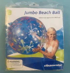 VINTAGE neu Clearwater riesiger Strandball Durchmesser 88,9 cm 35" versiegelt Pkg Kmart - Bild 1 von 2