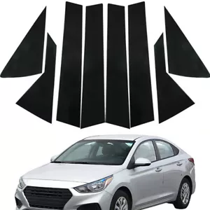 8Pcs Glossy Black Pillar Posts Door Trim For Hyundai Accent HC/YC 2018-2022 - Picture 1 of 11