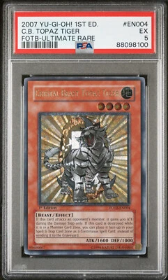 2007 YUGIOH 1ST FOTB-EN004 CRYSTAL BEAST TOPAZ TIGER ULTIMATE PSA 5 EX #88098100 - Image 1 of 2