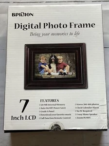 Bpidion 7" TFT LCD Faux Wood Finish Digital Photo Frame SDP-704C 480x234 - Picture 1 of 5