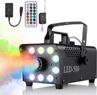 Fog Smoke Machine 500W 10 LED RGB Halloween Party Disco Bar Stage Fogger Effect