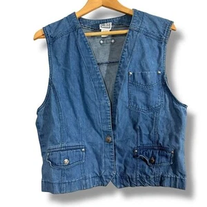 Gilet denim vintage originale Russ Sport Company - Foto 1 di 10