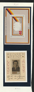 Germany, 2 S/S: #1145, 1972, Heine & #1145, Federal Republic Eagle & Flag MNH