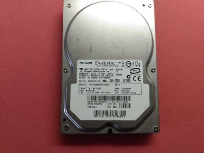 5G552 Dell 40GB 3.5" 7200RPM SATA Hard Drive Tested Wiped Hitachi 0A31047 - Image 1 of 4