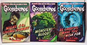 R.L. STINE 3 GOOSEBUMPS BOOKS Night Of The Living Dummy MONSTER BLOOD Be Careful - Picture 1 of 10