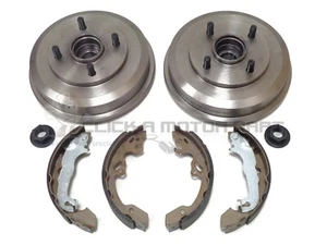 FORD FOCUS MK1 REAR 2 BRAKE DRUMS & SHOES SET + WHEEL BEARINGS FITTED HUB NUTS - Picture 1 of 1