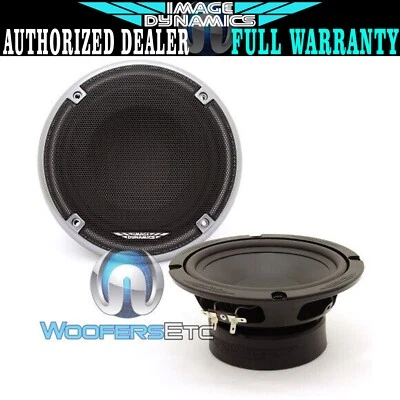 IMAGE DYNAMICS ID65M 6.5" MIDRANGES MIDSBASS CAR AUDIO SPEAKERS WITH GRILLS NEW - Image 1 of 4