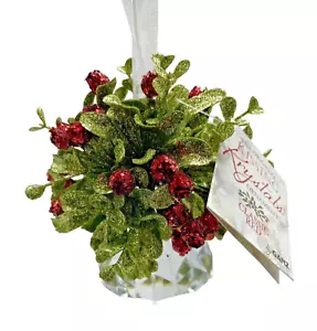The Original Kissing Krystals Ornament Classic Red Mini Mistletoe Ganz KK67 - Picture 1 of 10