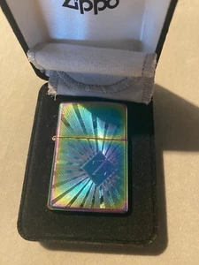 VINTAGE ZIPPO LIGHTER PROTOTYPE One Off W/Velvet Box & Pouch spectrum carved - Picture 1 of 5