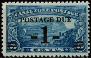 Canal Zone Stamp Scott # J21 Mint NH F-VF - 1 Cent Blue Surcharged Postage Due - Picture 1 of 1