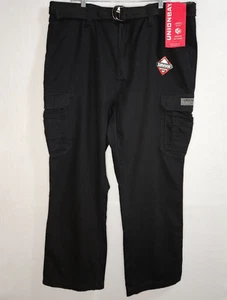 Pantalones cargo Unionbay Survivor para hombre 40x30 negros multi bolsillo algodón con cinturón nuevos con etiquetas - Imagen 1 de 13