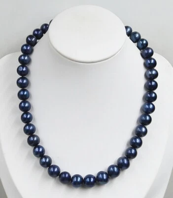 Genuine 11-12 mm blue Fresheater Pearl Pearl Necklace 18" - Изображение 1 из 3