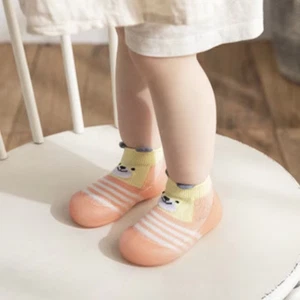 Animal Pattern Baby Floor Socks Non-Slip Silicone Sole Cute Cartoon Toddler Shoe - Picture 1 of 16
