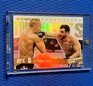*GEORGE ST PIERRE* 2009 TOP 10 FIGHT “GOLD” RC TOPPS UFC ROUND 1 *(ROOKIE(#/88)* - Picture 1 of 8