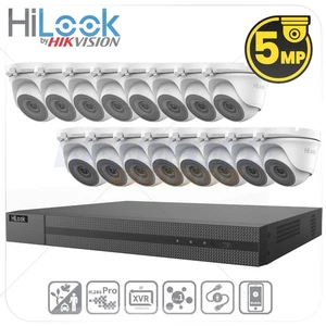 CCTV SYSTEM HIKVISION HILOOK DVR NIGHT VISION OUTDOOR TURRET CAMERA 5MP FULL KIT - Picture 1 of 20