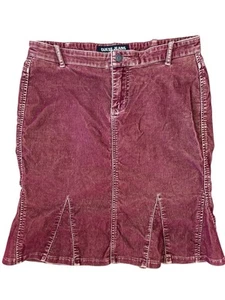 Guess Vintage Y2K Rust Orange Red Corduroy Skirt Pleated Casual Summer Size 29 - Picture 1 of 3
