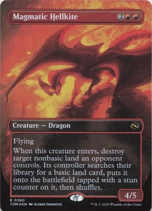 Magmatic Hellkite (Borderless) - FOIL - R Tarkir: Dragonstorm 380 - MTG - Picture 1 of 1