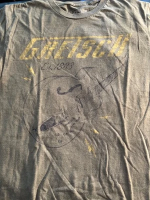 Gretsch Guitars t shirt Med green distressed Distressed art - Image 1 of 2