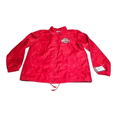 Ohio State Buckeyes Starter Jacket Mens XL Windbreaker Snap Satin Red OSU NWT - Imagem 1 de 4