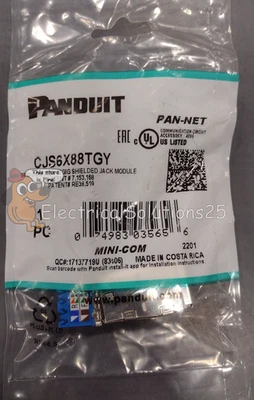 Nuevo módulo Jack Panduit CJS6X88TBY Mini-com TX6A 10 Gig blindado RJ45 - Envío gratuito Foto 1 de 4