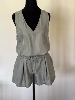 RAG & BONE VETIVER ELSA MOSS GREEN 100% SILK ROMPER, 4, NWT - Image 1 of 4