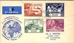 1949 British Pitcairn Island Air mail Cover to Stourbridge England - Picture 1 of 2