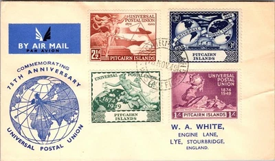 1949 British Pitcairn Island Air mail Cover to Stourbridge England - Image 1 of 2