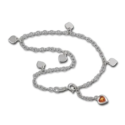 Silberdream Cavigliera per Donna 925 Gioielli Argento Cuore Zirconia 25cm SDF201 - Immagine 1 di 4