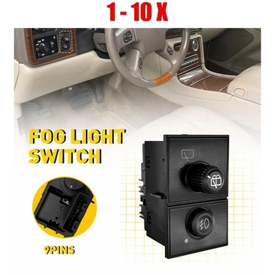 Fit 雪佛兰 Silverado 1500HD 2003 - 2006 雾灯开关 9 针总成 1-10X — 第 1/4 张图片