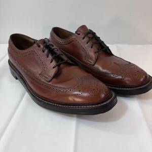 Zapatos de Vestir Florsheim Vintage Años 70 V-Cleat Ala Larga Marrón Talla 11.5 C. Hechos en EE. UU. - Imagen 1 de 11