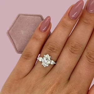 14k White Gold 0.50 Ct Diamond Marquise Cut Engagement Semi Mount Setting Ring - Picture 1 of 13