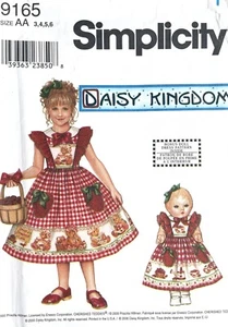 Vestido Daisy Kingdom Simplicity Niño y Muñeca 18" Patrón 9165 Talla 3-6 SIN CORTAR - Imagen 1 de 2