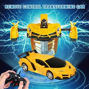 Yixuan 1:18 Remote Control Yellow Transforming Toy Car for Kids 360° Rotation - Picture 1 of 8