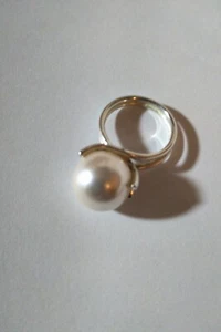 Eva-Maria Pfeffinger-Ring Sterling Silber Gr.ca 18 -mit Muschelkernperle-Neu QVC - Bild 1 von 4