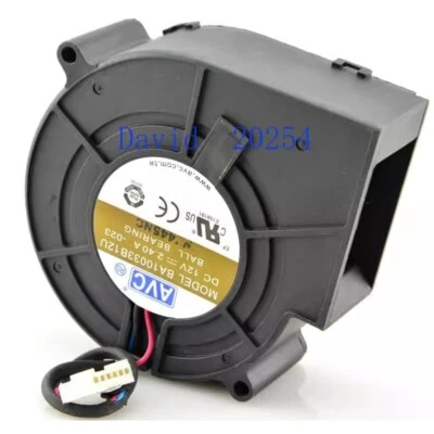 AVC 9733 2-wire bare wire[Lead type] Violent draft fan Ball 12V 2.4A BA10033B12U - Image 1 of 4