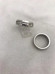 Acero inoxidable ~ CZ banda de eternidad tamaño 8 3/4" fila única - Imagen 1 de 9