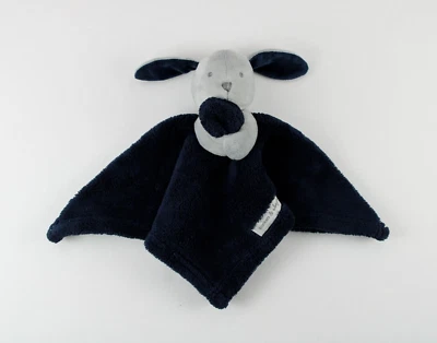 毛毯 & 超越海军蓝灰色软呢长耳朵小狗狗婴儿安全爱 — 第 1/4 张图片