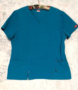 Dickies Womens Nurse RN CNA Scrub Medical Top Size XL Teal - Picture 1 of 3