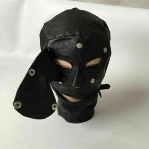Nuovo oculare rimovibile testa con cerniera maschera pelle PU cappuccio maschera cosplay - Foto 1 di 2